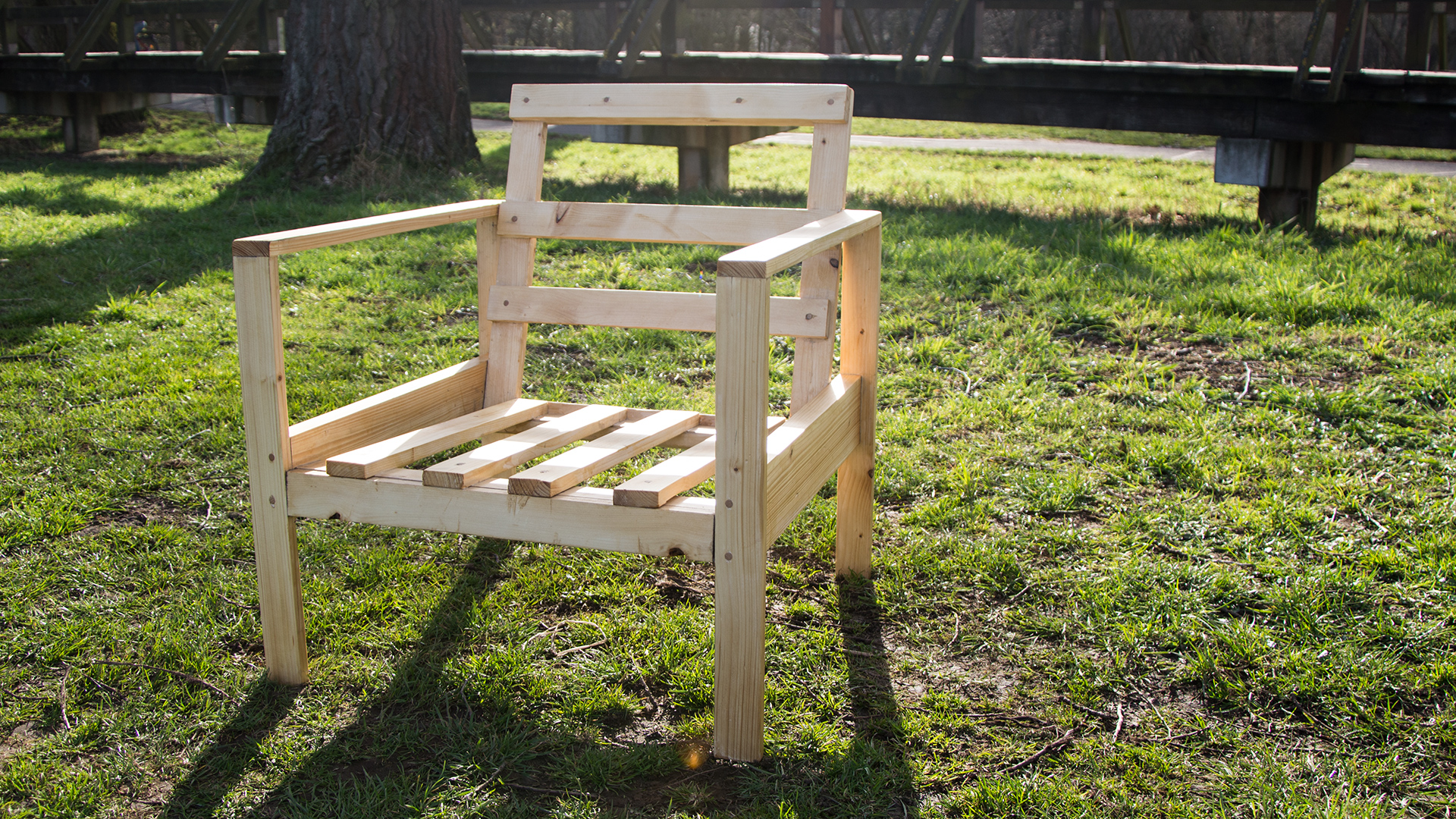 Outdoor Chair made out ouf Construction Lumber